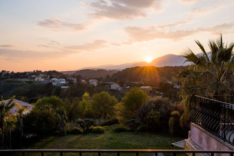 Coucher de soleil sur les collines de La Gaude